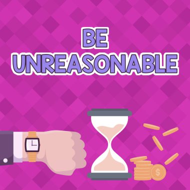 El yazısı işareti mantıksız olur. İş konsepti uygulamalı gerçeklere uygun davranmıyor İş adamı Kum Saati kullanarak Değerli Ölçümler Gösteriyor.