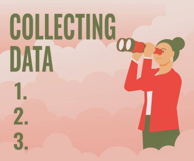 Veri toplama sunan metin başlığı. İş genel bakış Toplama ve ilgi değişkenleri hakkında bilgi ölçme Elle tutulan Teleskop Yeni Fırsatlar Görme.