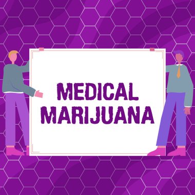 Tıbbi Marihuana metni yazıyorum. Yeni Fikirleri Sunan Boş Kağıt Arkaplan Çizen İki Adam 'ın tıbbi bir durum olarak incelenmesi iş gösterisi önerilir.