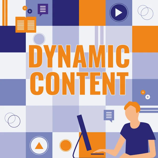 Правообладатель иллюстрации Dynamic Content Веб-контент бизнес-идеи, который изменяется на основе поведения пользователя Бизнесмен инновационное мышление ведущих идей в направлении стабильного будущего. — стоковое фото