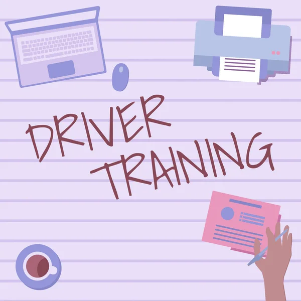 Handwriting text Driver Training. Business showcase prepares a new driver to obtain a driver s is license Hand Holding Pen Creating Plans For New Amazing Ideas