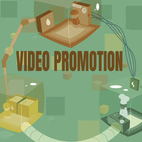 Text zobrazující inspiraci Video Promotion. Koncept znamená Video Propagace spojené kabiny Poskytování nezbytných zdrojů na pracovišti. — Stock fotografie