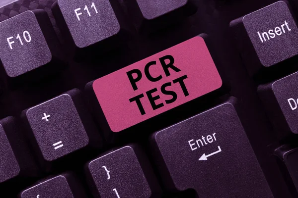 Conceptual caption Pcr Test. Concept meaning qualitative detection of viral genome within the short seqeunce of DNA Entering New Product Key Concept, Typing Movie Subtitle Software