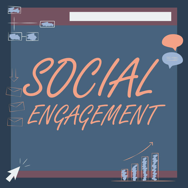 Концептуальное проявление социальной активности. Обзор бизнеса Степень вовлеченности в онлайн-сообщество или общество Иллюстрация того, что Совет принимает сообщения и ищет улучшения.