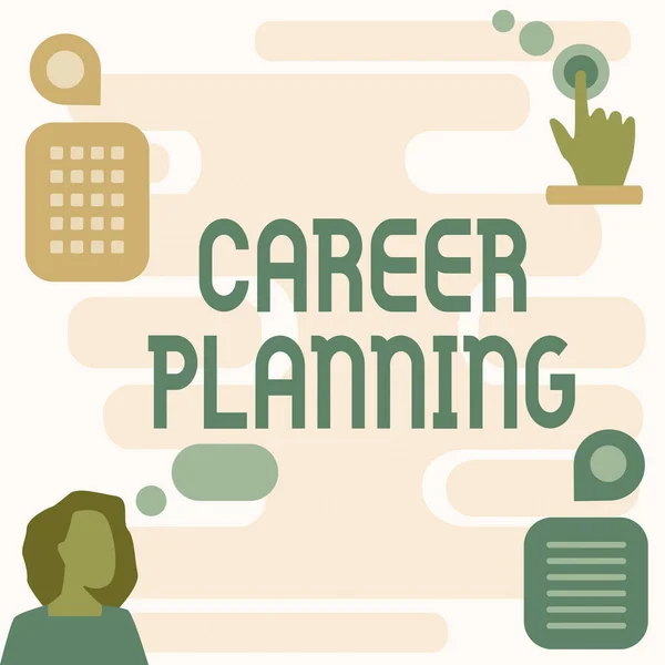Bildunterschrift: Karriereplanung. Internet-Konzept Eine Liste von Zielen und Maßnahmen, die man ergreifen kann, um sie zu erreichen.. — Stockfoto