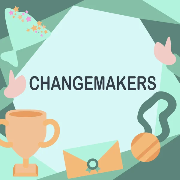Changemakers 에게 영감을 주는 텍스트입니다. ( 영어 ) Young Turk Influencers ( 영어 ) Young Turk Influencers ( 영어 ) Acitividusts Urbanization Fashion Gen ( 영어 ) X People Congrating Success Presenting Earned Trophy Medals. — 스톡 사진