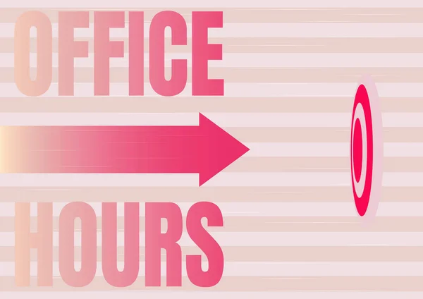 Fogalmi bemutató Office Hours. Üzleti megközelítés Az az óra, amit az üzlet általában végez Munkaidő Íjász gyorsan halad a cél felé, amely a célok elérését képviseli. — Stock Fotó