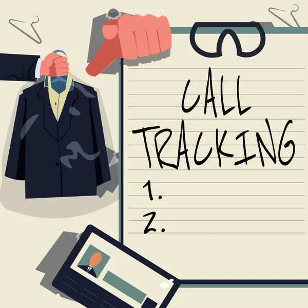 Inspiration showing sign Call Tracking. Word Written on Organic search engine Digital advertising Conversion indicator Hands Holding Uniform Showing New Open Career Opportunities. — Stock Photo, Image