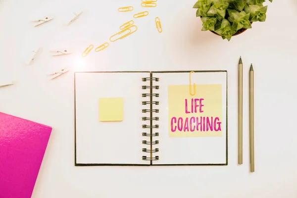 Text showing inspiration Life Coaching. Business overview Improve Lives by Challenges Encourages us in our Careers Flashy School Office Supplies, Teaching Learning Collections, Writing Tools,