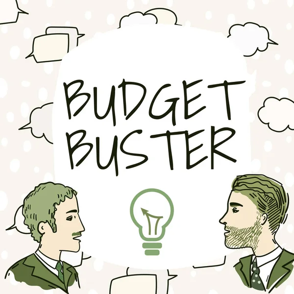 Κείμενο που δείχνει έμπνευση Προϋπολογισμός Μπάστερ. Επιχειρηματική προσέγγιση Carefree Spending Bargains Αναγκαίες Αγορές Υπερβολικές Ομάδες Μέλη Εξετάζοντας το Whiteboard Brainstorming Νέες Λύσεις. — Φωτογραφία Αρχείου