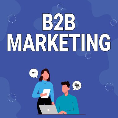 B2B Pazarlama ilhamını gösteren metin. 