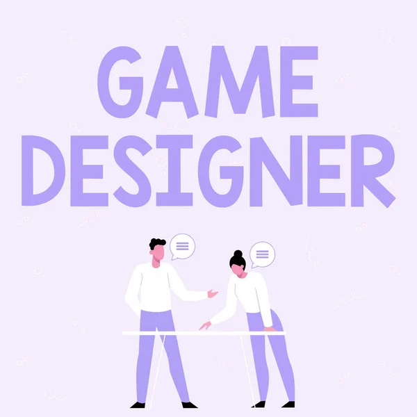 게임 디자이너를 소개하는 글을 쓴다. ( 영어 ) Pixel Scripting Programmers ( 영어 ) 3D Graphics Partners Sharing New Ideas For Skill Improvement Work Strategies. — 스톡 사진