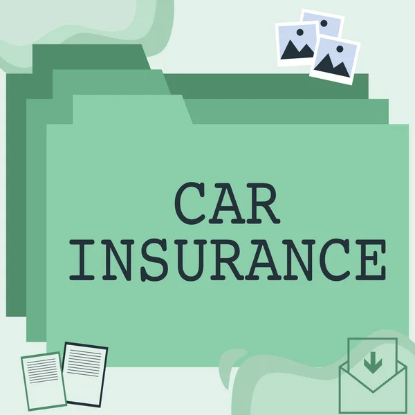 Conceptual caption Car Insurance. Conceptual photo Accidents coverage Comprehensive Policy Motor Vehicle Guaranty Desktop Folders Inside Web Browser Showing Recent Technology.