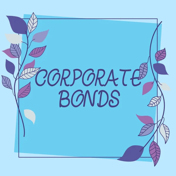 Firma autografa Corporate Bonds. Impresa approccio aziendale per raccogliere finanziamenti per vari motivi cornice decorata con fiori colorati e fogliame disposti armoniosamente. — Foto Stock