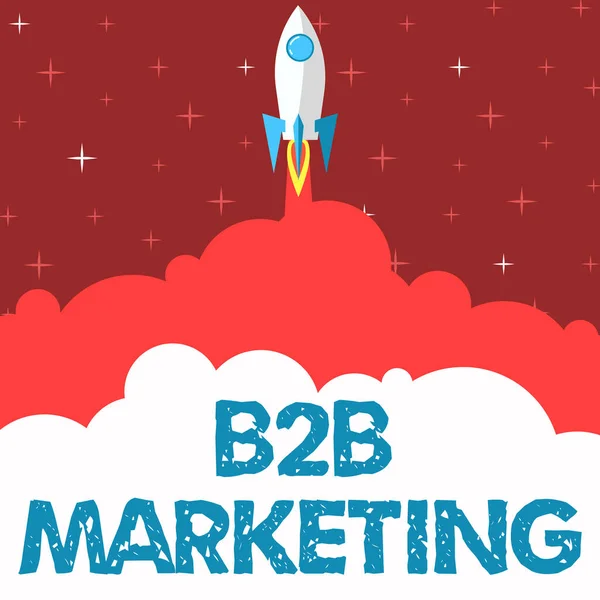 B2B 마케팅에 서명하 세요. Business overview Partnership Companies Supply Chain Merger Leads Resell Rocket Ship Launching Fast Straight Up To The Outer Space. — 스톡 사진