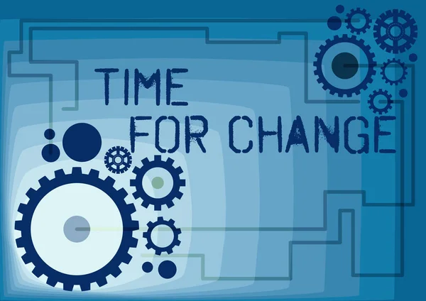 Εννοιολογικός χρόνος εμφάνισης για αλλαγή. Επιχειρηματική βιτρίνα Αλλαγή Στιγμής Εξέλιξη Νέα Έναρξη Ευκαιρία να αυξηθεί εικονογράφηση των μηχανικών ταχυτήτων που συνδέονται μεταξύ τους Εκτέλεση εργασίας — Φωτογραφία Αρχείου
