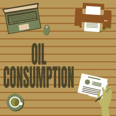 El yazısı işareti Yağ Tüketimi. Bu kayıt, Yeni İnanılmaz Fikirler İçin El Tutma Kalemi Oluşturma Planları 'nda günlük varillerde tüketilen toplam petroldür.