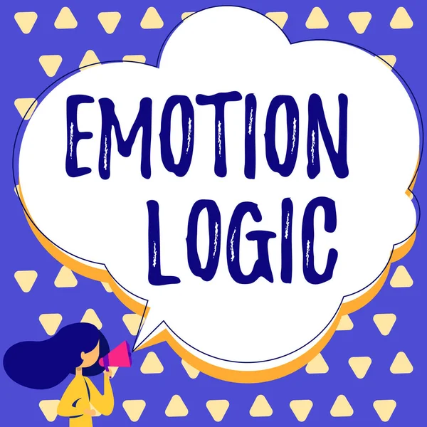 Emotion Logic 에 서명하는 내용. 개념적 의미 심장 (heart) 또는 뇌 영혼 (brain Soul) 또는 정보 융합 평등 균형 여성 ( 영어 : Intelligence Confusion Equal Balance Woman) 은 메가 폰을 통해 이야기하며 연설 버블로 발표하는 여성이다. — 스톡 사진