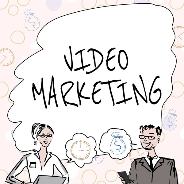 Text caption presenting Video Marketing. Conceptual photo create short videos about specific topics using articles Team Members Looking At Whiteboard Brainstorming New Solutions.
