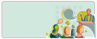 Halkın önünde konuşma yapan kişi en yeni proje stratejilerini sergiliyor ve istikrarlı bir ekonomi yaratıyor. İnsanların yenilikçi düşünceler sergilemesi amaçlara ulaşması.