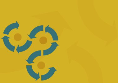 Soyut ok sembolü tasarımı başarılı proje döngülerini sembolize ediyor. Başarılı finansal hedef planlarını gösteren diyagram çizelgesi.