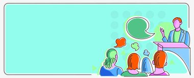 Halkın önünde konuşma yapan kişi en yeni proje stratejilerini sergiliyor ve istikrarlı bir ekonomi yaratıyor. İnsanların yenilikçi düşünceler sergilemesi amaçlara ulaşması.