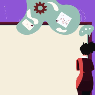 Takım elbiseli iş kadını finans raporları toplantısını sunuyor. Bayan yönetici yeni teknoloji grafiklerini tartışıyor. Üniversitede öğretmenlik yapan profesyonel bayan..