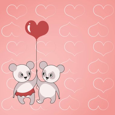 Arka planda kalpleri olan kalp şeklinde balon tutan iki ayı sevgi ve ahenk sergilerler. Oyuncak ayı, aşk hedefleri olan tutkulu bir çifti temsil ediyor..