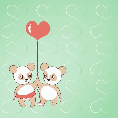 Arka planda kalpleri olan kalp şeklinde balon tutan iki ayı sevgi ve ahenk sergilerler. Oyuncak ayı, aşk hedefleri olan tutkulu bir çifti temsil ediyor..