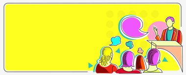 Halkın önünde konuşma yapan kişi en yeni proje stratejilerini sergiliyor ve istikrarlı bir ekonomi yaratıyor. İnsanların yenilikçi düşünceler sergilemesi amaçlara ulaşması.