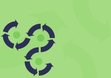 Soyut ok sembolü tasarımı başarılı proje döngülerini sembolize ediyor. Başarılı finansal hedef planlarını gösteren diyagram çizelgesi.