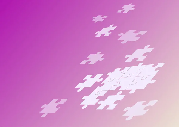 Jigsaw rompecabezas piezas flotando sobre el espacio en blanco que se fusionan entre sí simbolizando la realización de nuevas ideas que muestran con éxito la consecución de los objetivos del proyecto. — Archivo Imágenes Vectoriales
