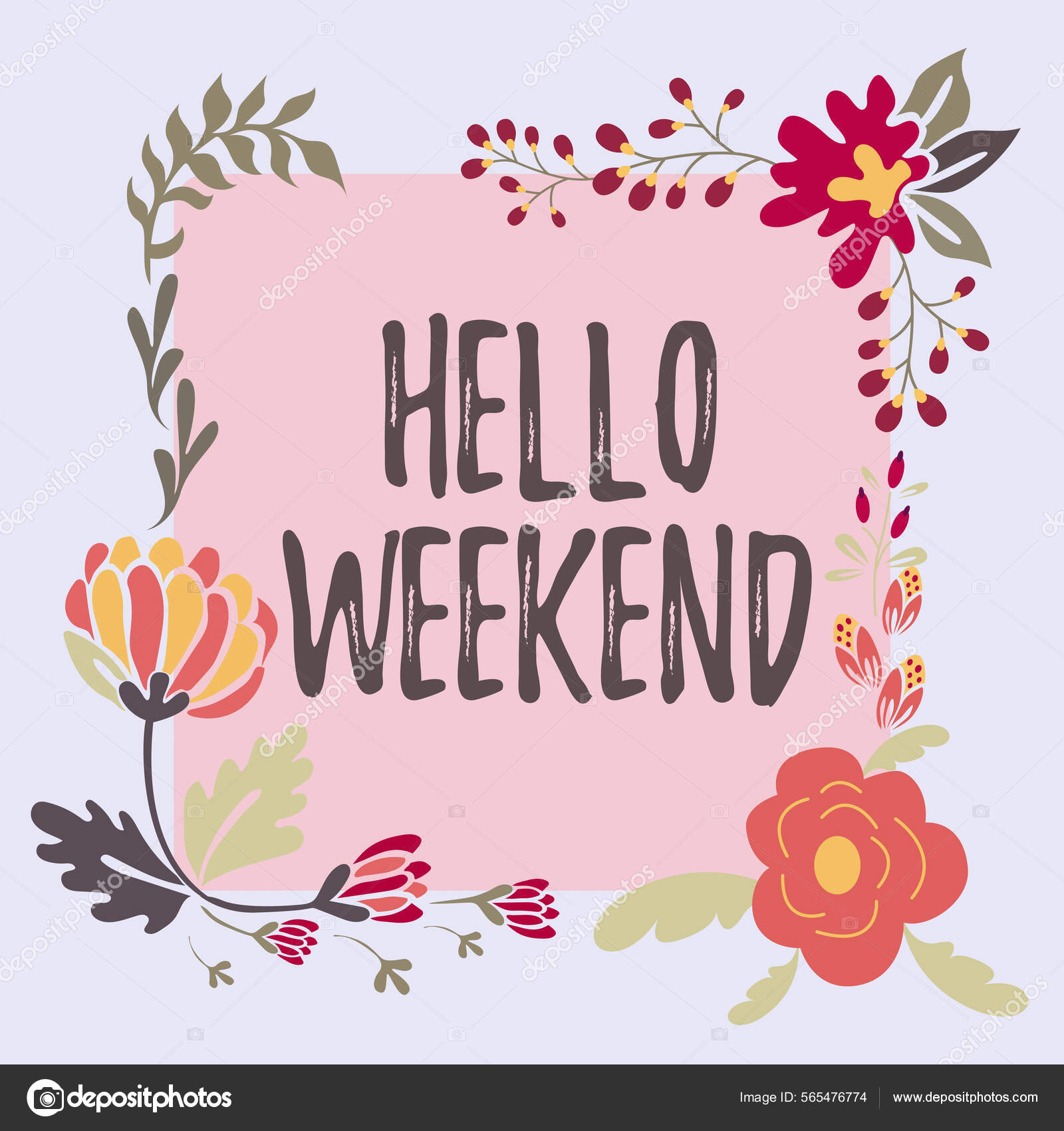 Вдохновение Показывает Знак Hello Weekend. Бизнес-Презентация.