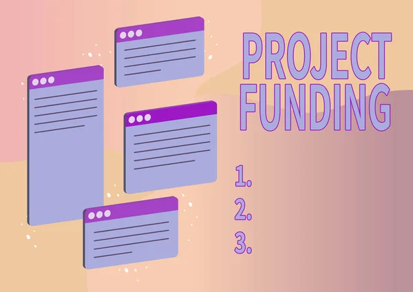 Handwriting text Project Funding. Word Written on paying for start up in order make it bigger and successful Chat tabs symbolizing successful online communication colleagues. — 스톡 사진