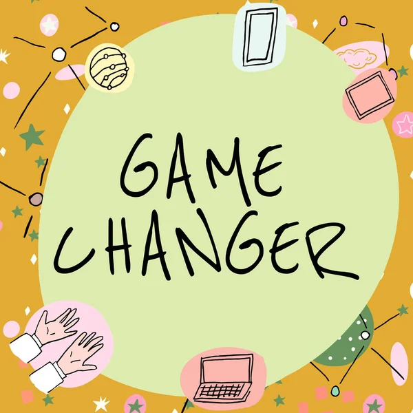 El yazısı tabelası Oyun Değiştirici. Sports Data Scorekeeper Gamestream Canlı Skorlar Takım Yöneticileri boş çerçeve modern bilim sembolleri ile donatılmış.