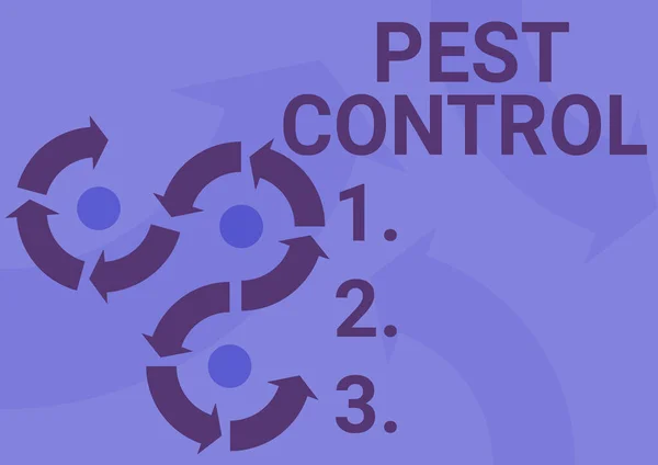 Inspiration showing sign Pest Control. Business overview Killing destructive insects that attacks crops and livestock Arrow sign symbolizing successfully accomplishing project cycles. — Stockfoto