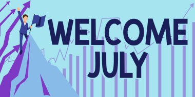 Mesaj işareti Temmuz 'u gösteriyor. İş dünyası takvimi Takvimi Yedinci Ay 31 gün Üçüncü Çeyrek Yeni Sezon Adamı En İyi Gösteri Başarı Tepede Ayaklanıyor.