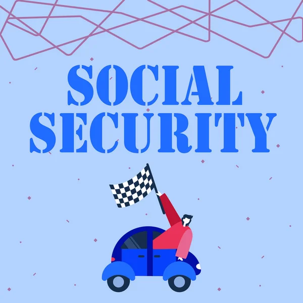 El yazısı sosyal güvenlik numarası. Gelir yetersizliği ya da gelirsiz İşadamı Dalgalanan Sancak Araç Yarışından Geleceğe Giden Yol İçin İnternet Konsept Yardımı. — Stok fotoğraf