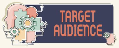 Kavramsal manşet Hedef Seyirci. İşletme fikir kategorisi, kelimelerini İşçi Teknolojisi Fikirlerini Gösteren Çoklu Kafalara yöneltmek istediğini gösteriyor.