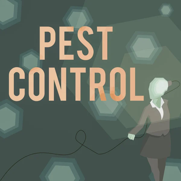Inspiration showing sign Pest Control. Business idea Killing destructive insects that attacks crops and livestock Lady wearing suit with a head full of ideas represented by a light bulb. — Stock fotografie