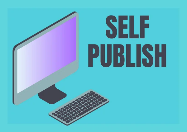 Hand writing sign Self Publish. Conceptual photo Published work independently and at own expense Indie Author Monitor with keyboard symbolizing online connection between colleagues. — Stockfoto