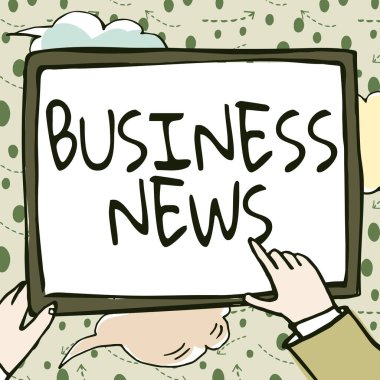 Conceptual display Business News. Business approach Commercial Notice Trade Report Market Update Corporate Insight Hands Holding Paper Showing New Ideas Surrounded With Stars.