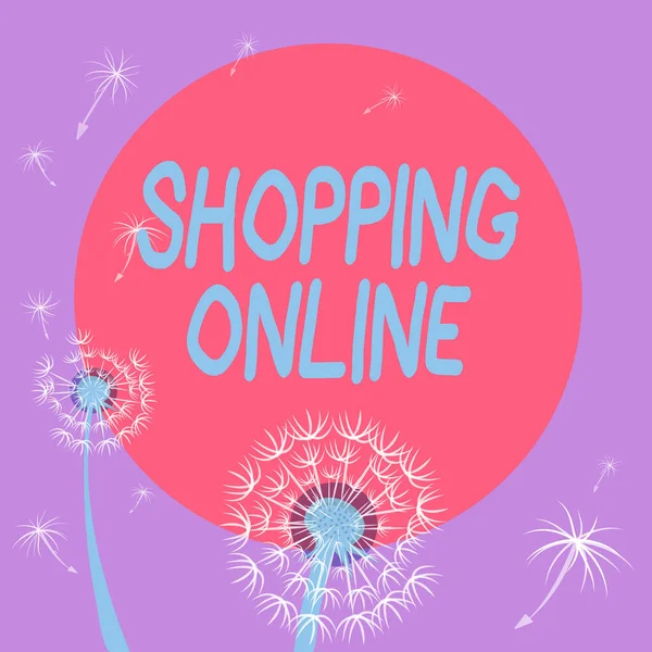 Didascalia concettuale Shopping Online. Panoramica aziendale acquisto si desidera attraverso il sito internet poi consegnarlo cornice decorata con fiori colorati e fogliame disposti armoniosamente. — Foto Stock