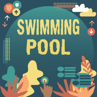 Metin görüntüleme havuzu yazılıyor. Yapısal Yapı Üzerine Yazılan Sözcük, Gelecek Teknolojisini Gösteren El Basma Ekranı 'nın boş zamanlarında suyu tutmak için tasarlandı..