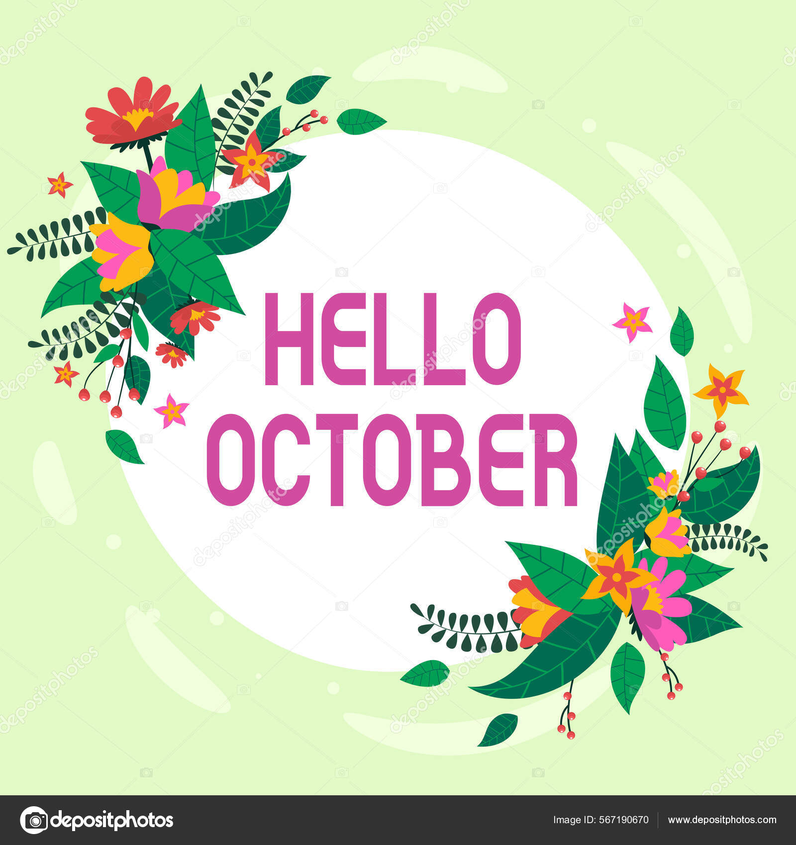 Вдохновение Показывает Знак Hello October. Концептуальная.