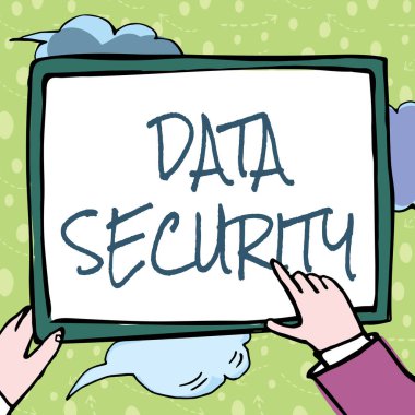 Metin Veri Güvenliği gösteriliyor. Kavramsal Fotoğraf Gizlilik Diski Şifreleme Yedekleme Parola Kalkanı Elleri Tutma Kağıdı Yıldızlarla çevrili Yeni Fikirleri Gösteriyor.