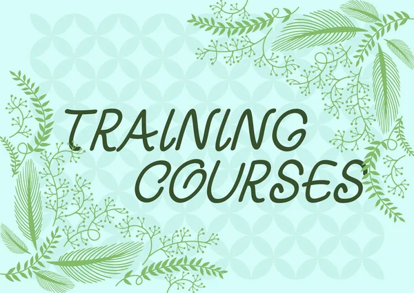 インスピレーションを示すテキストトレーニングコース。ビジネス概要は、あなたが必要とする授業や講義のシリーズですブランクフレーム抽象的な近代化されたフォームの花や葉で飾られています. — ストック写真