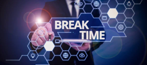 Konceptuální Titulek Break Time Business Idea Období Odpočinku Nebo Rekreace — Stock fotografie