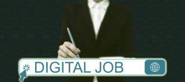 Kavramsal ekran Dijital İş, İnternet ve kişisel bilgisayar işadamı takım elbiseli iş adamı başarılı takım çalışmasını sembolize eden bir tablet ile yapılan ödeme üzerine yazılan Sözcük.