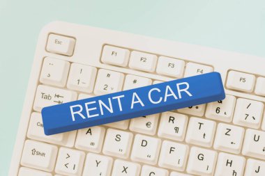 El yazısı, araba kiralama, konsept fotoğraf, günlük araç kullanımı için ödeme - 48971